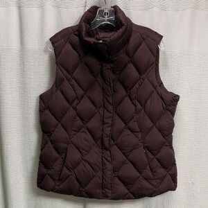 Eddie Bauer Quilted Vest Deep Purple wine Brown SZ XL 650 down filled Gorpcore
